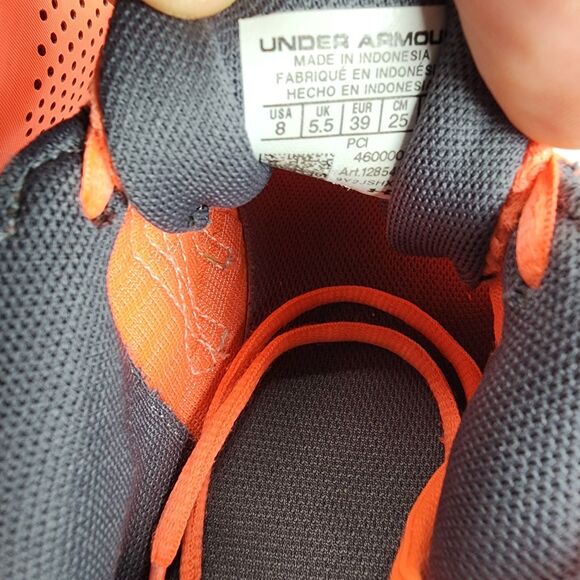 Under Armour Micro G Fuel Shoes Women Size 8 Orange Running Gym Trainer - Picture 9 of 11